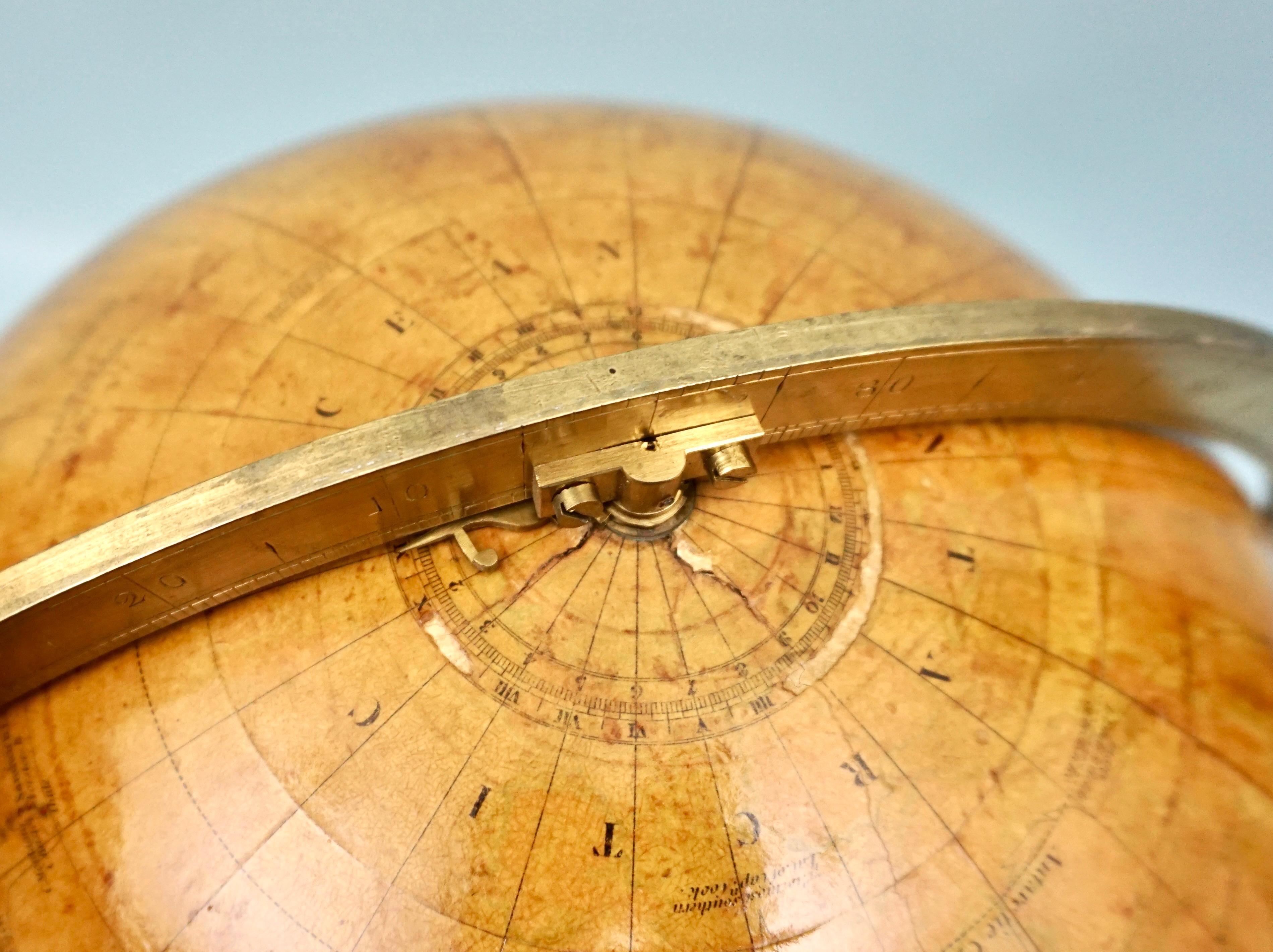 Antique T. M. Bardin Terrestrial Globe on Mahogany Tripod Base Dated 1802 2