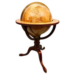 Antique T. M. Bardin 12" Terrestrial Globe on Mahogany Tripod Base Dated 1802