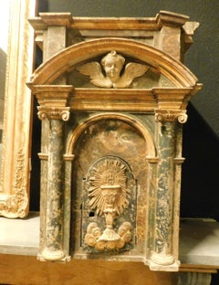 Antique Tabernacle in Lacquered and Gilded Wood, 16th Century, Italy