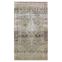 Antiquités Malayer Tapis de laine souple vert et Brown Tapis 6'10'' x11'10''