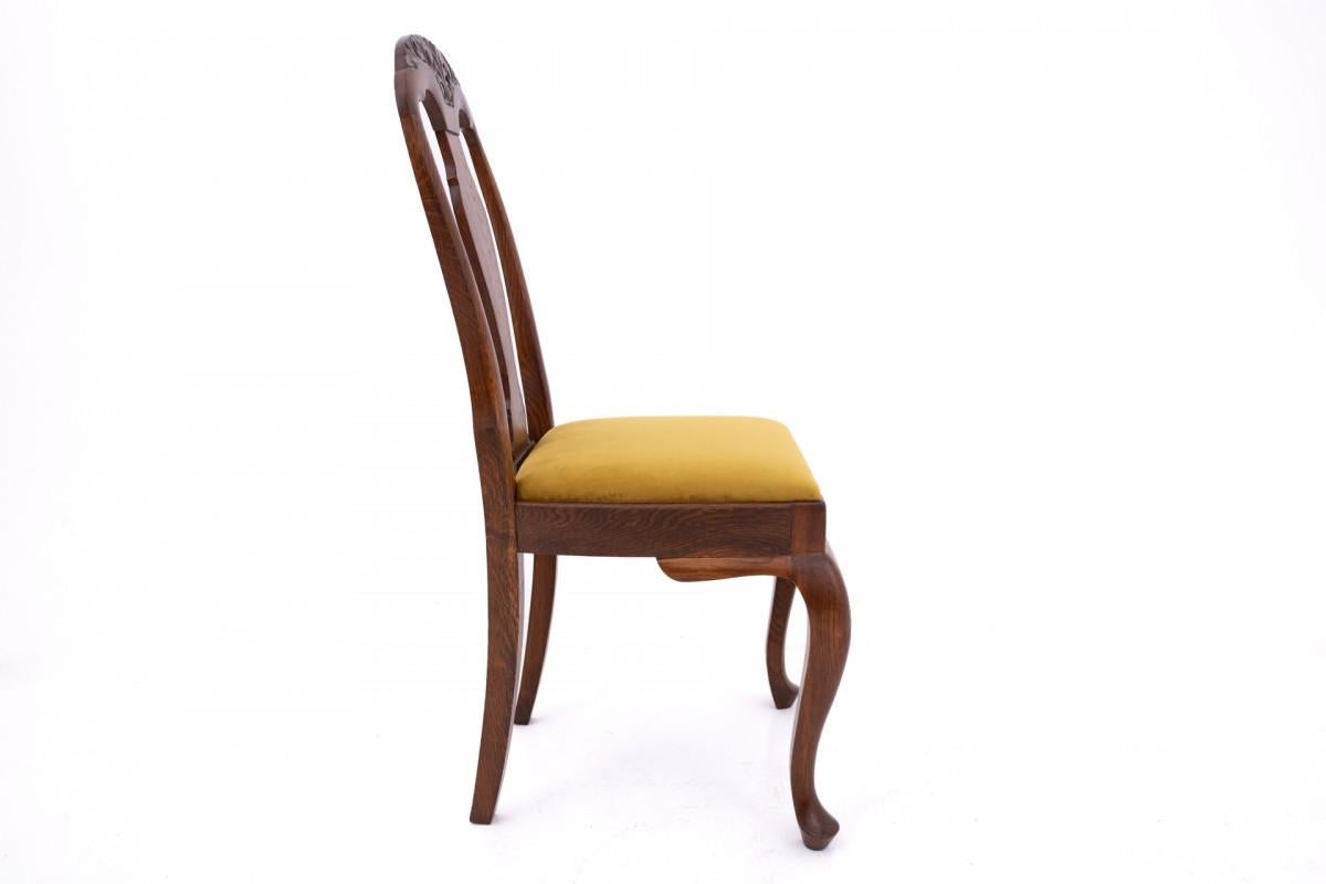 Antiker Tisch + 8 Stühle, Nordeuropa, um 1920. NACH DER RENOVIERUNG

Sehr guter Zustand, nach professioneller Holzrenovierung und Ersatz der Polsterung durch neue.

Holz: Eiche

Maße: Tischhöhe 77 cm, Länge 169 cm + Länge nach Ausklappen des Kopfes.