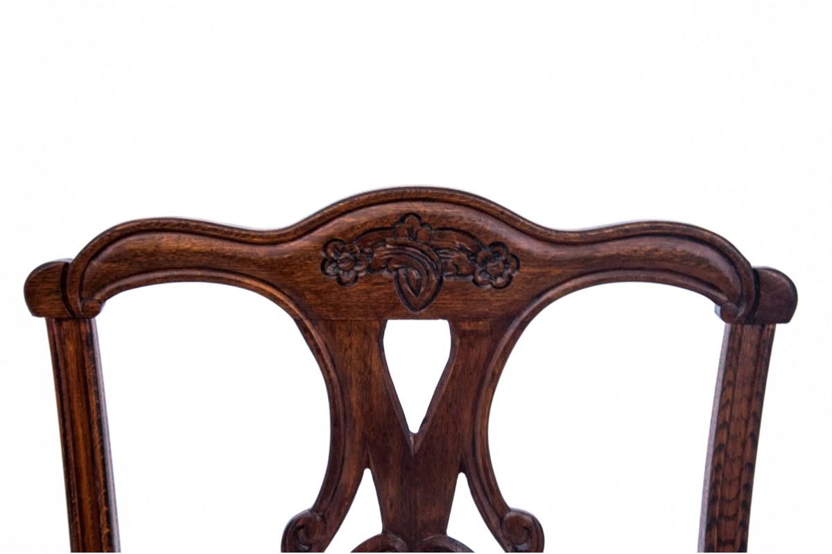 Table et chaises anciennes du XIXe siècle, Europe de l'Ouest. Bon état - En vente à Chorzów, PL