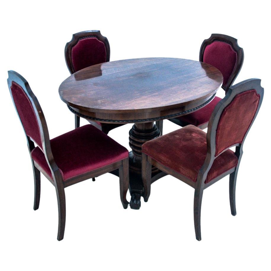 Antique Table and Chairs, Northern Europe, circa 1890