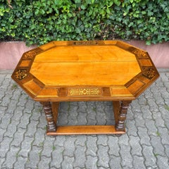 Antique table  Baroque 18th century  Cherry and other precious woods