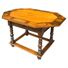 Antique table  Baroque 18th century  Cherry and other precious woods