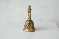 Antique Table Bell in Patinated Brass