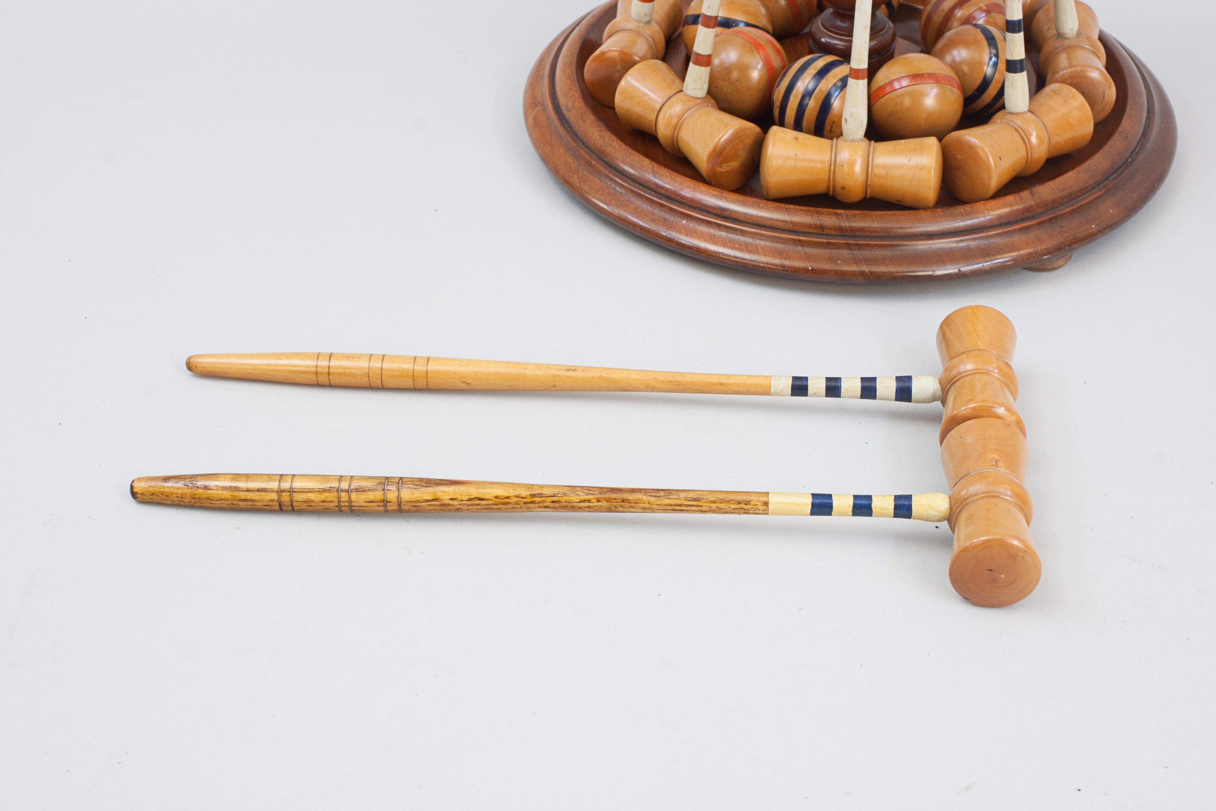 Antique Table Croquet Set on Stand For Sale 5