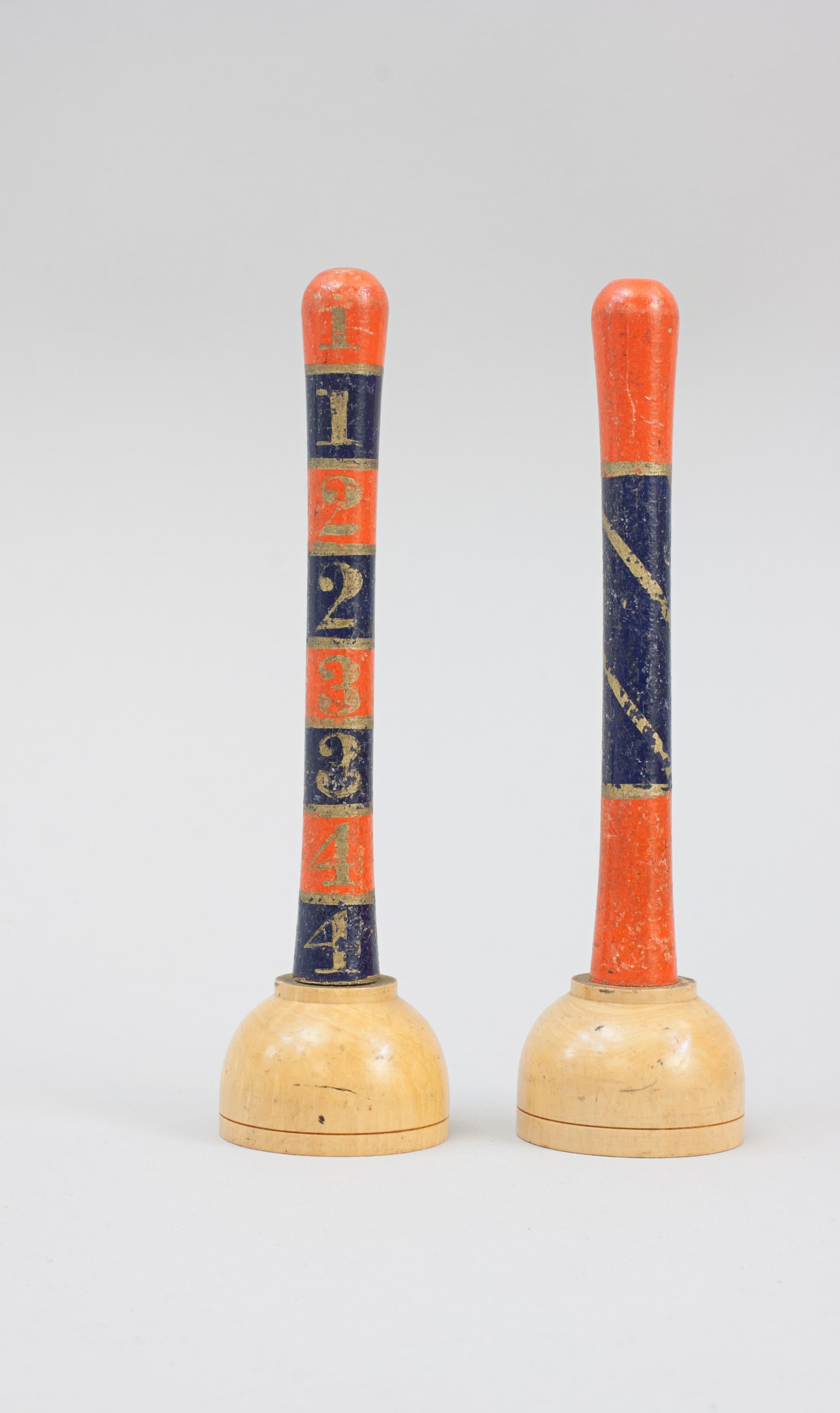 Antique Table Croquet Set on Stand For Sale 1