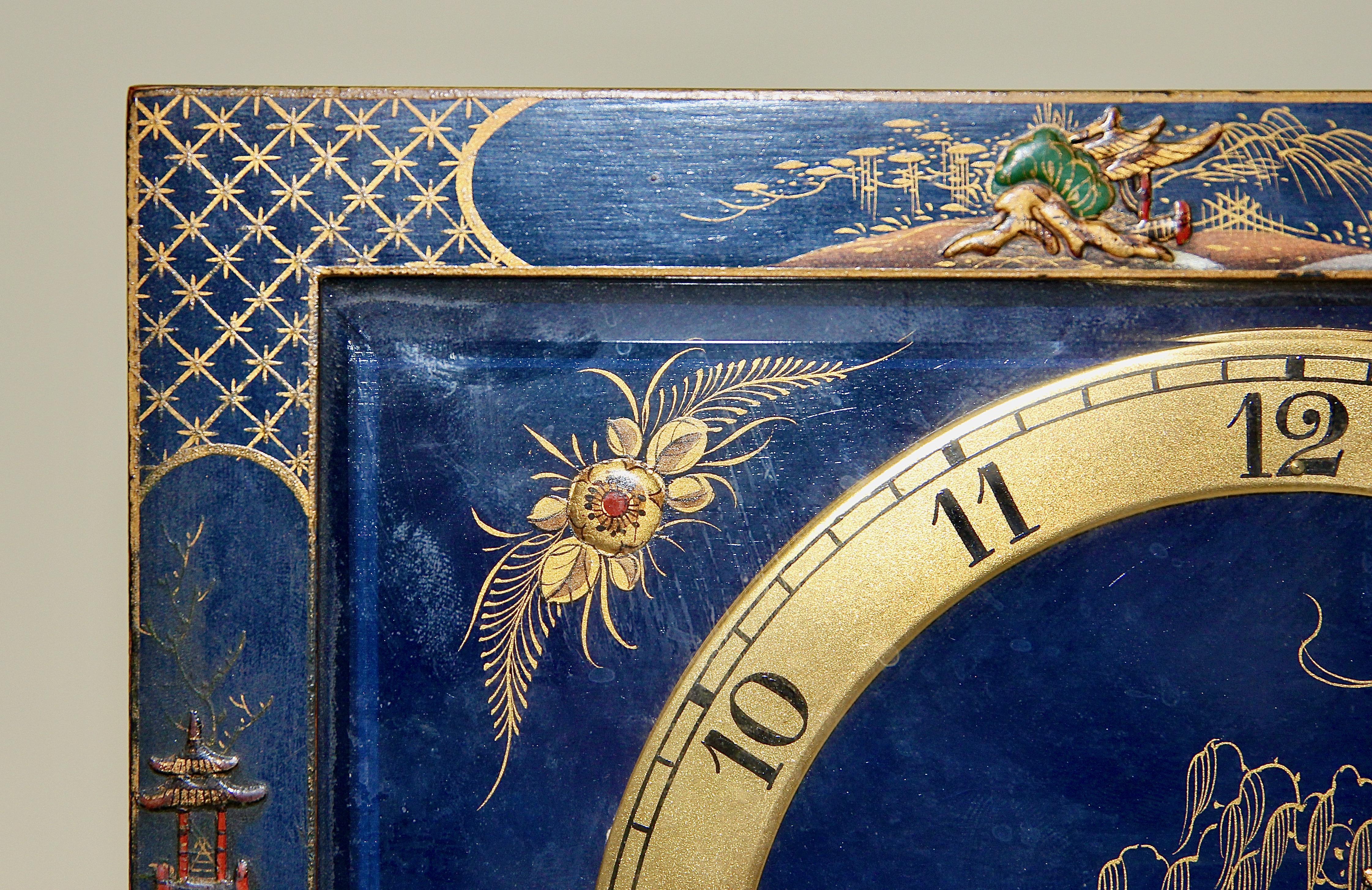 Antiguo Reloj de Sobremesa, Pintado, Chinoiserie, Arte Chino en venta 3