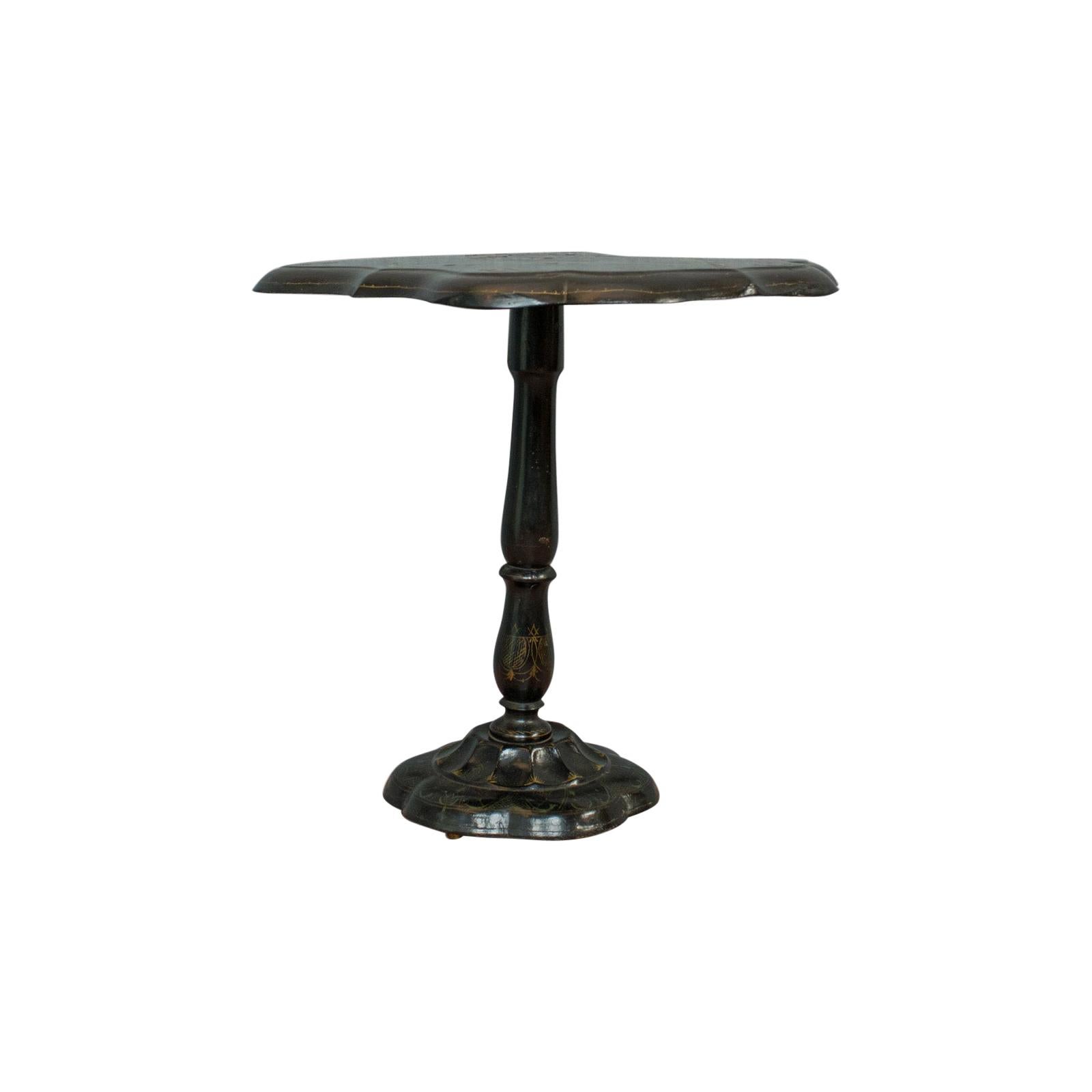 Antique English Paper Mache Tilting Table For Sale at 1stDibs