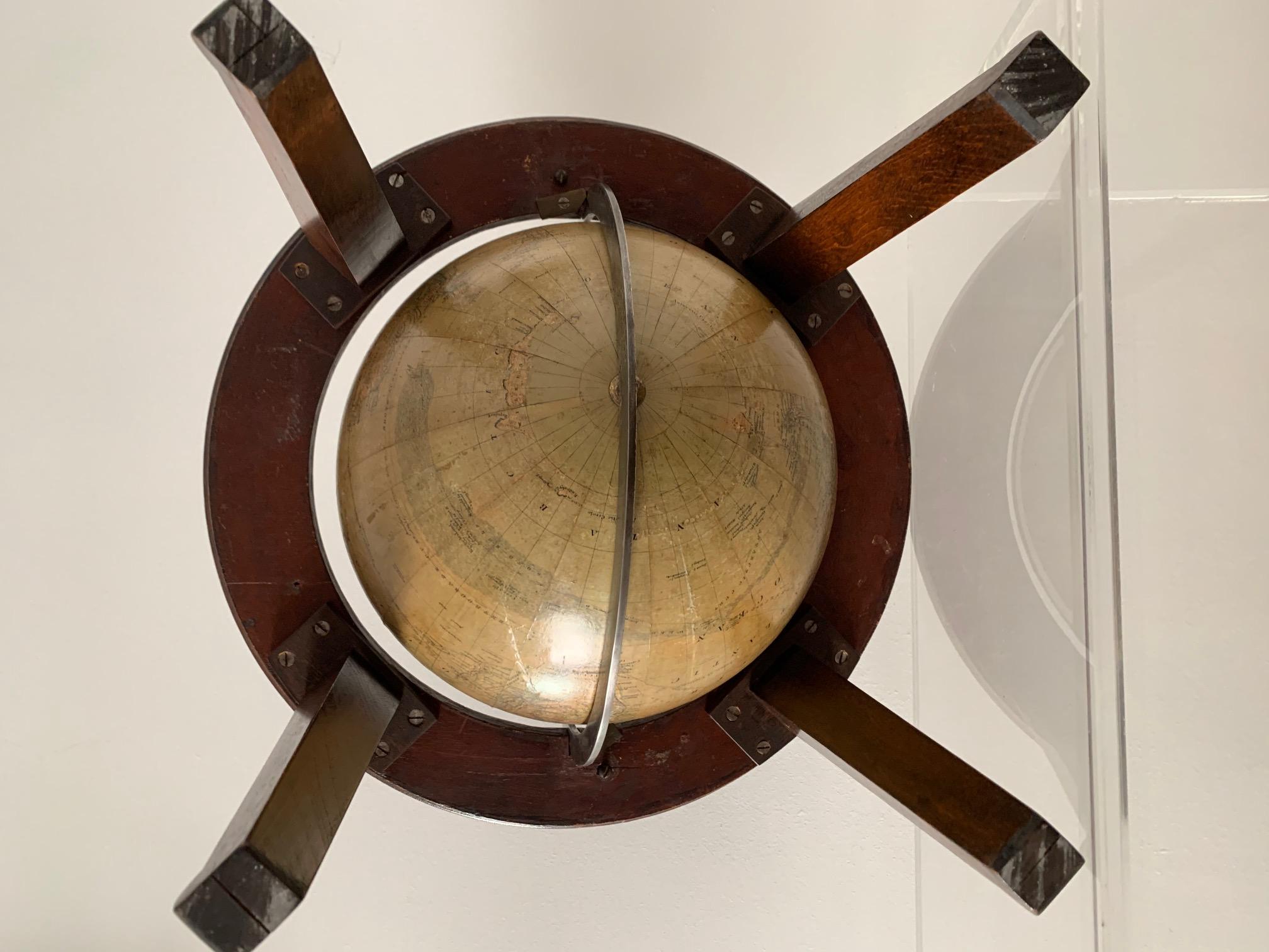 Victorian Antique Table Globe Schedler's New York Mahogany Paper