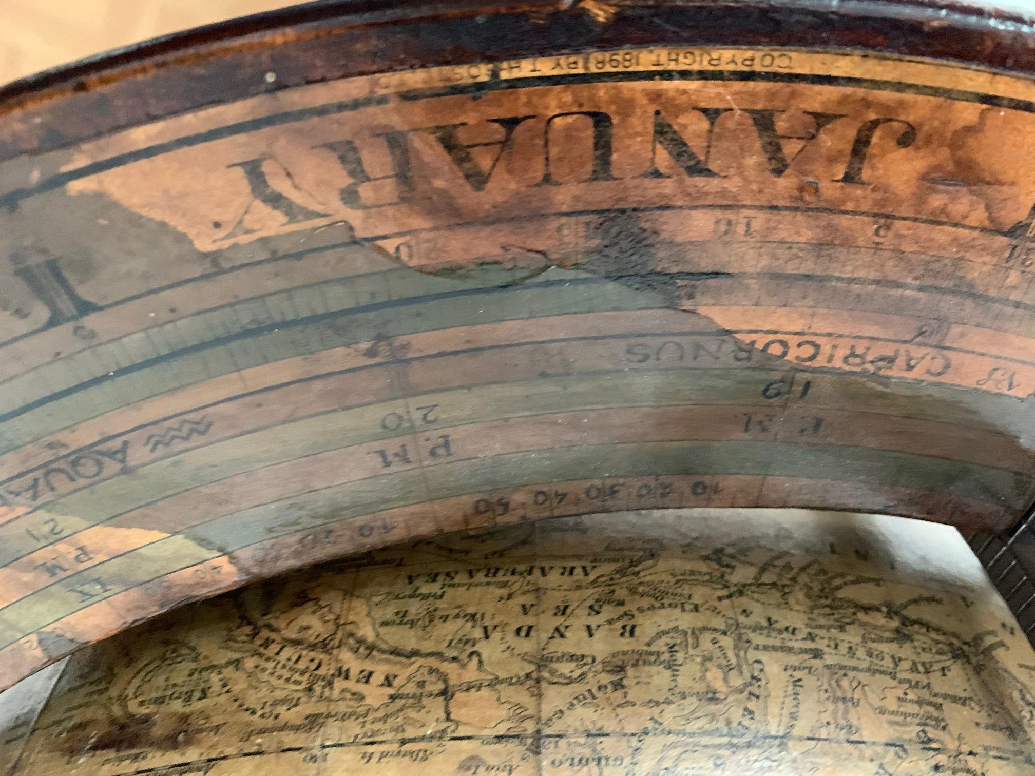American Antique Table Globe Schedler's New York Mahogany Paper
