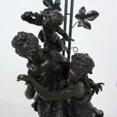 Antique TABLE LAMP Brass, Large Decorative Lamp Figural Hollywood Regency