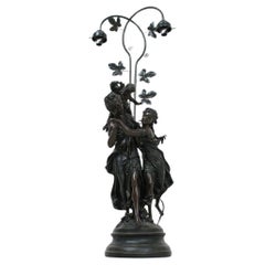 Vintage TABLE LAMP Brass, Large Decorative Lamp Figural Hollywood Regency