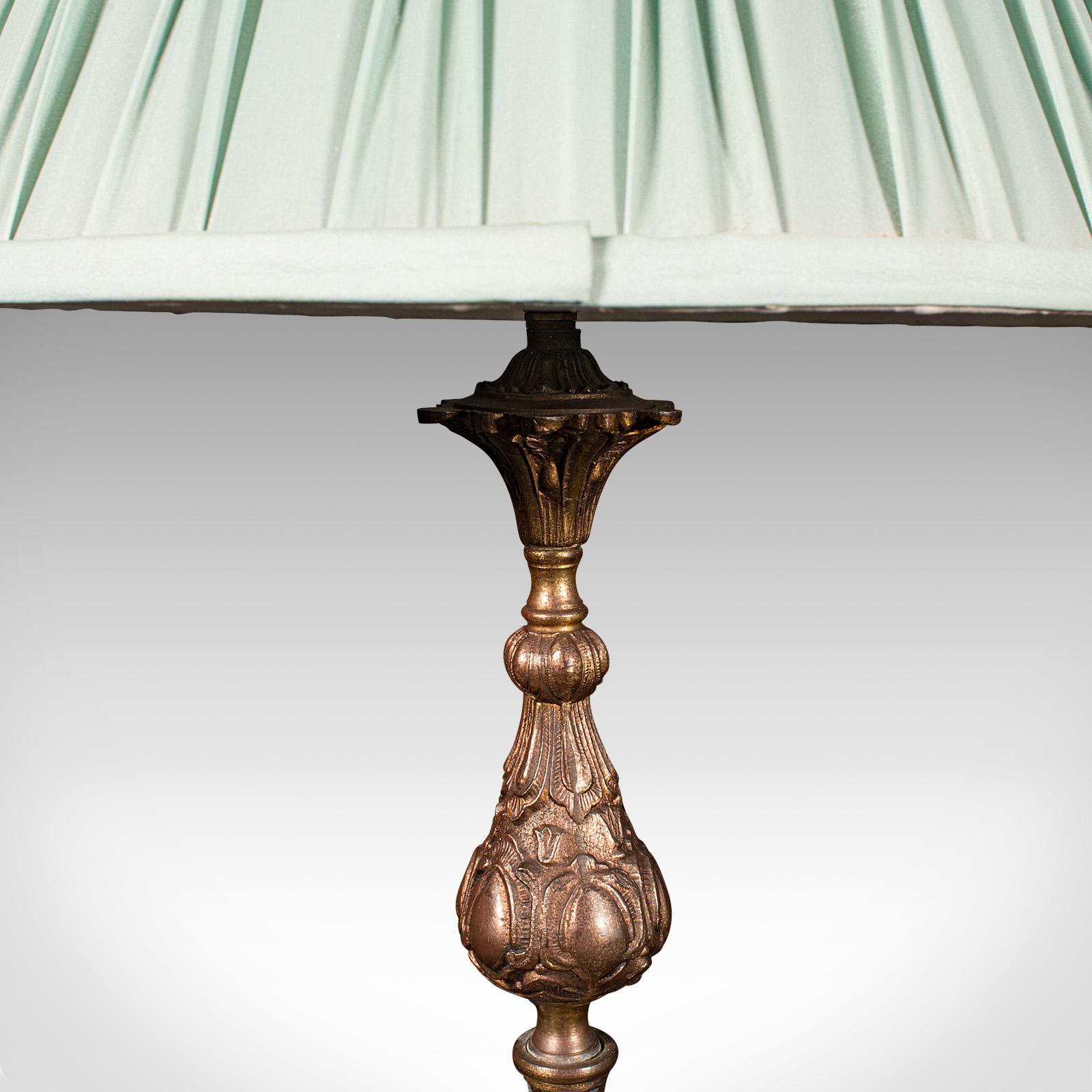 Lámpara de mesa antigua, francesa, metal dorado, mármol, luz lateral, eduardiana, c.1910 en venta 1