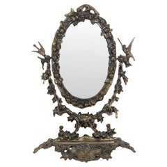 Antique Table Mirror Gilded Bronze Vanity Mirror Art Nouveau