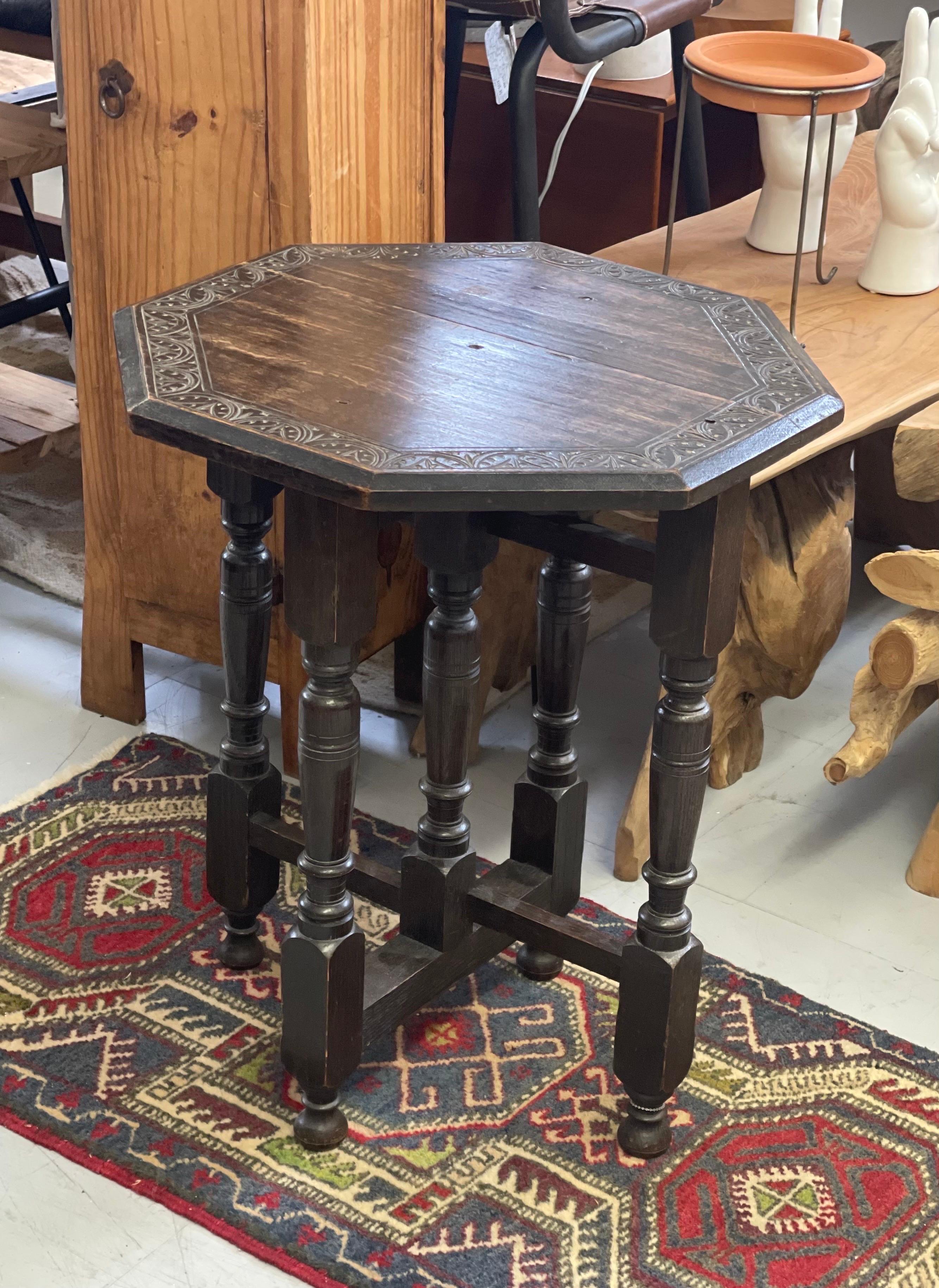 Wood Antique Table Stand, Uk Import For Sale