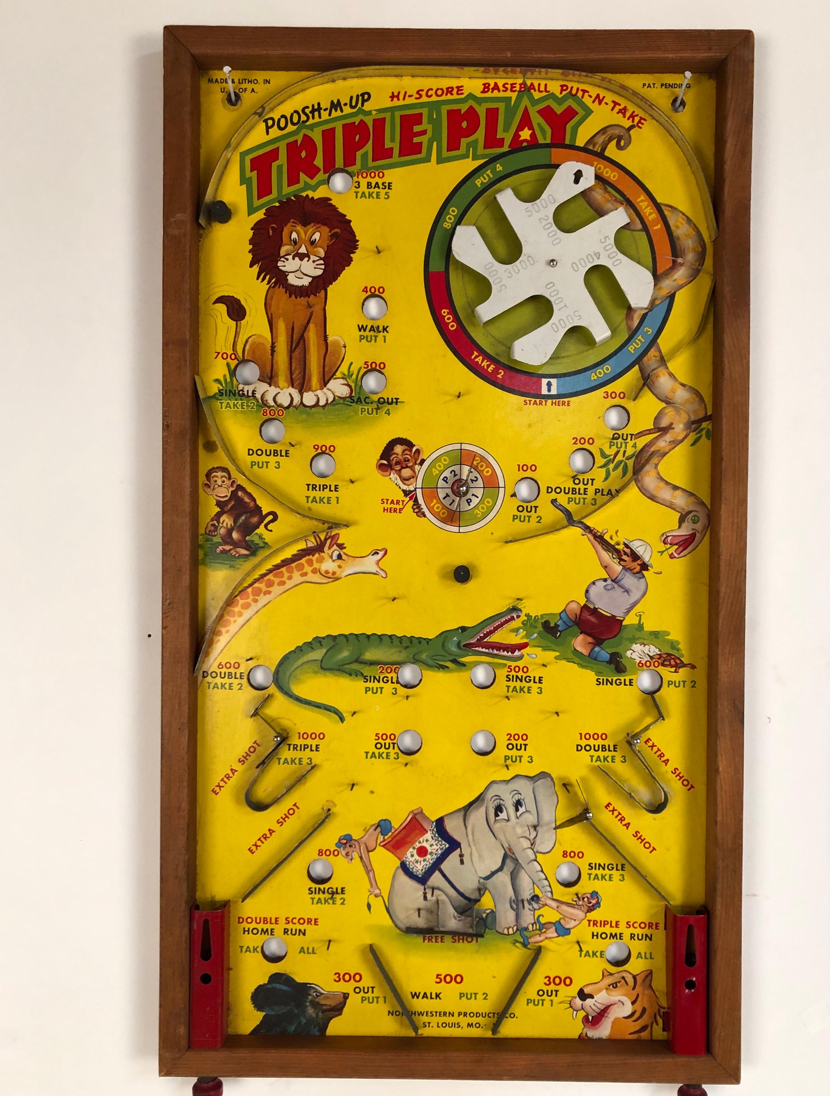 A collection of 6 antique tabletop pinball games, circa 1920-1940. Ranging in size from 20