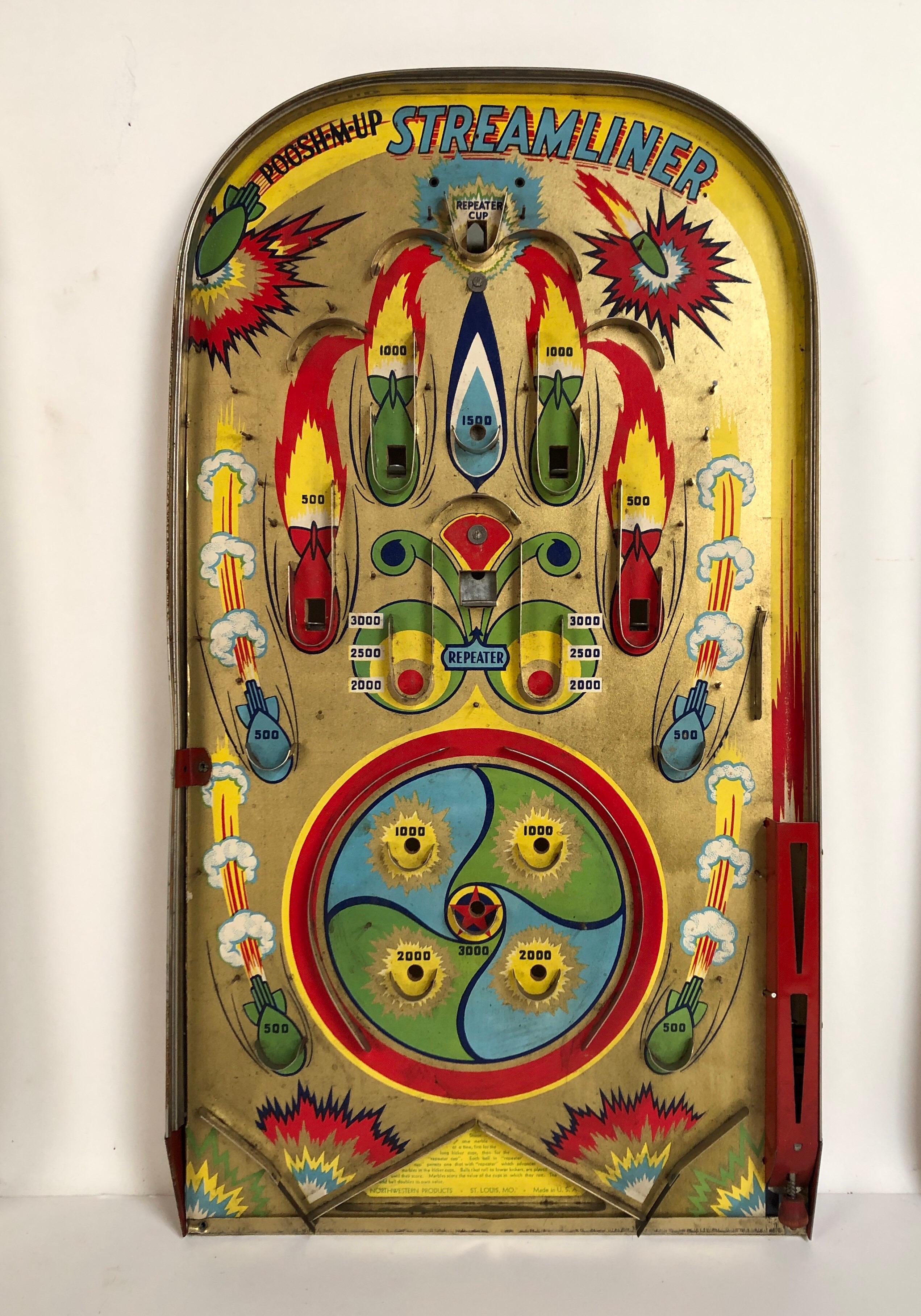 Art Deco Antique Table Top Pinball Game Board Collection, Set of 6, circa 1920-1940