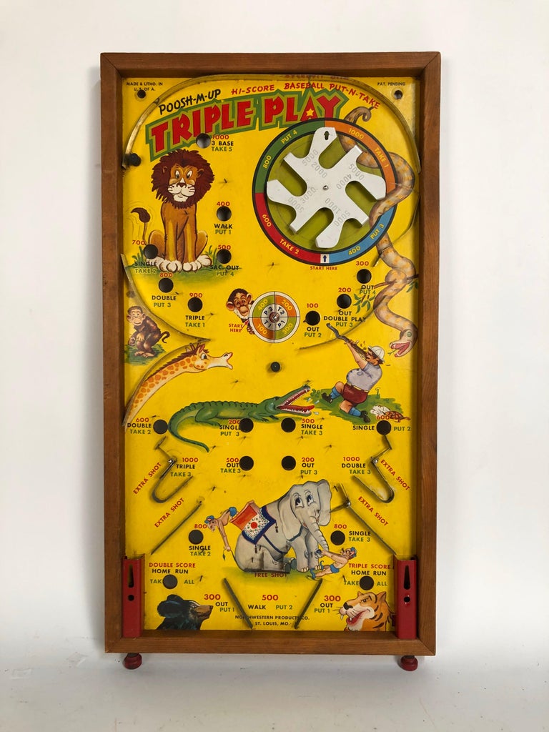 Antique Table Top Pinball Game Board Collection, Set of 6, circa 1920