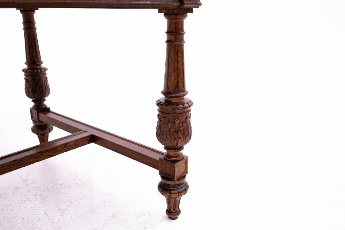 Antique table with 6 chairs from around 1880. For Sale 11