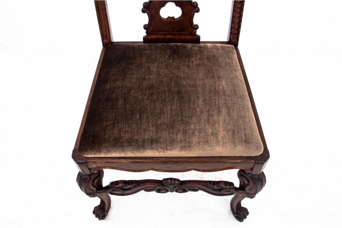 Antiker Tisch mit Stühlen, Belgien, 1890er Jahre. im Zustand „Gut“ im Angebot in Chorzów, PL