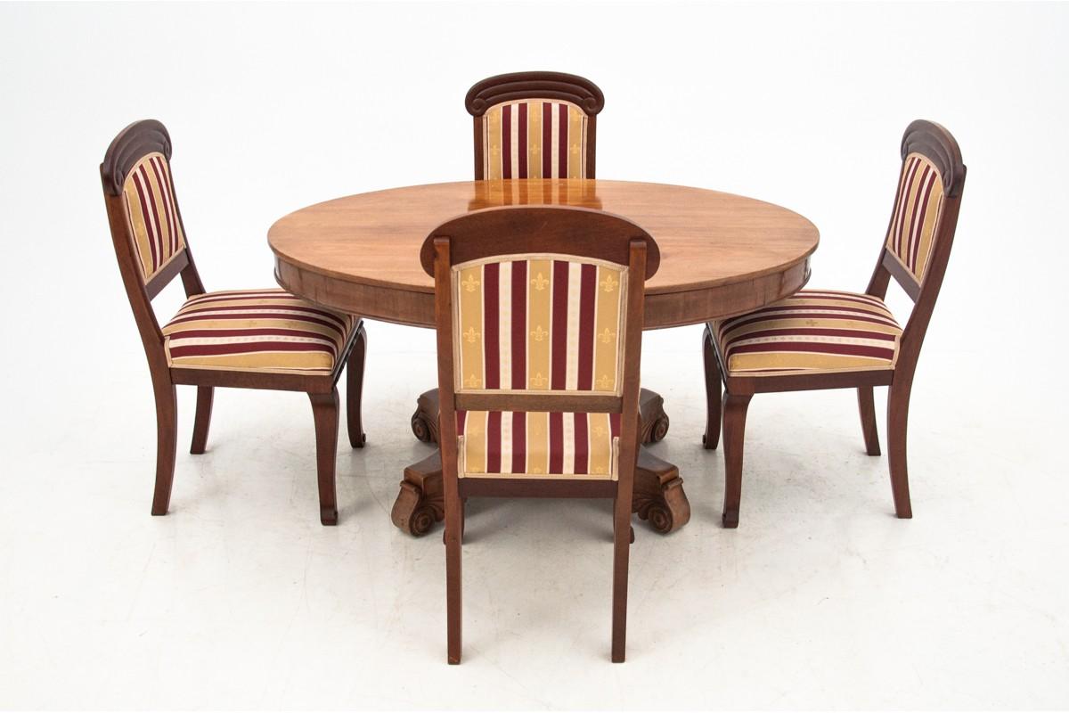Mahogany Antique Table with Chairs from circa 1900