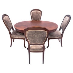 Antique Table with Chairs, Northern Europe, After Renovation