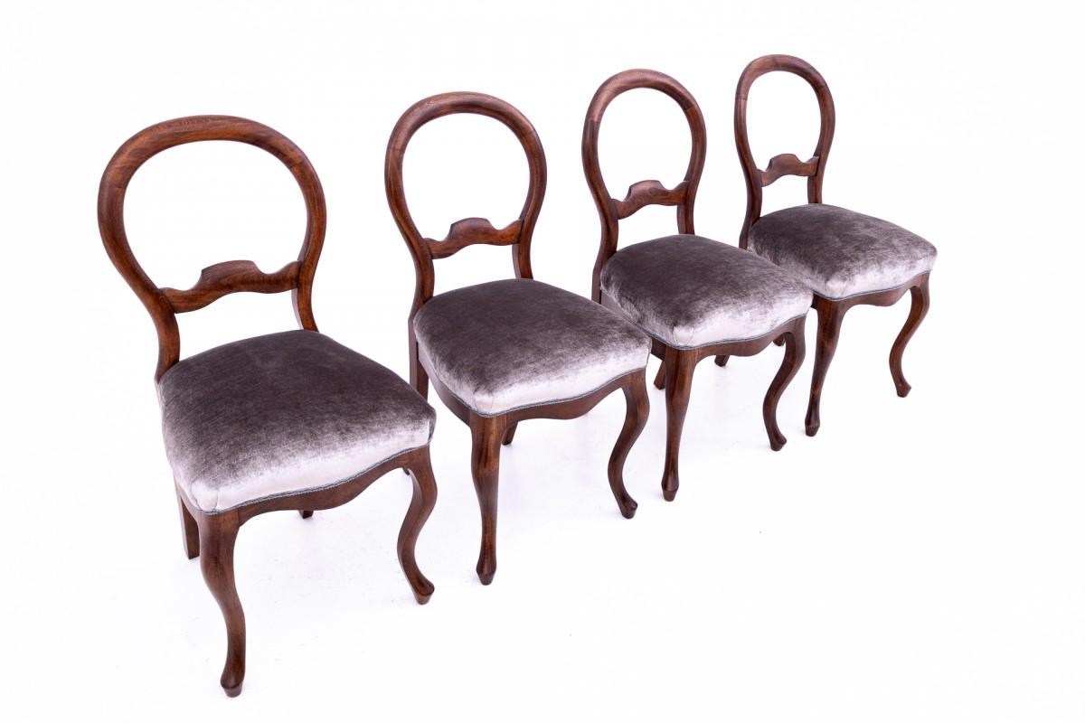 Empire Table ancienne avec chaises, Europe du Nord, vers 1870. en vente