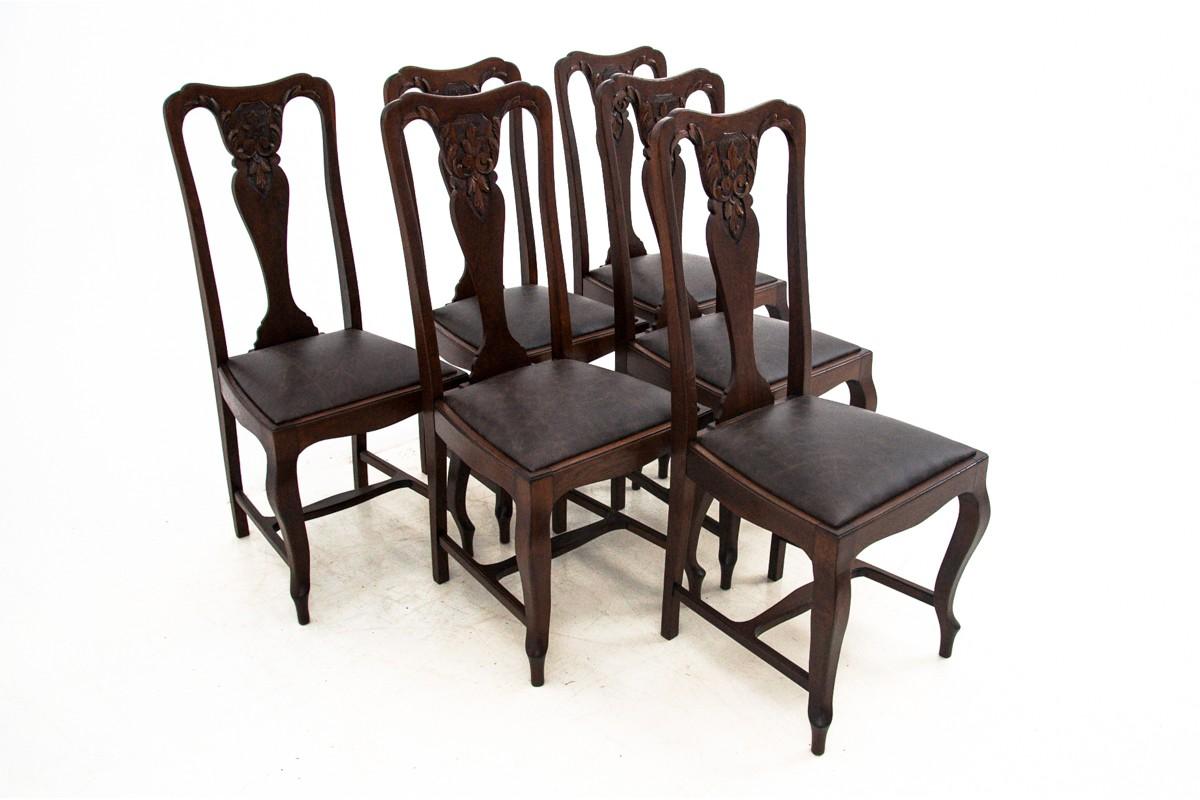 Belgian Antique Table with Chairs, Western Europe, circa 1920, after Renovation