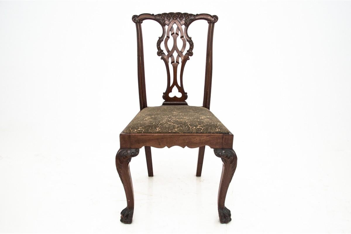 Antique Table with Two Armchairs and Two Chairs on Lion Feet 4