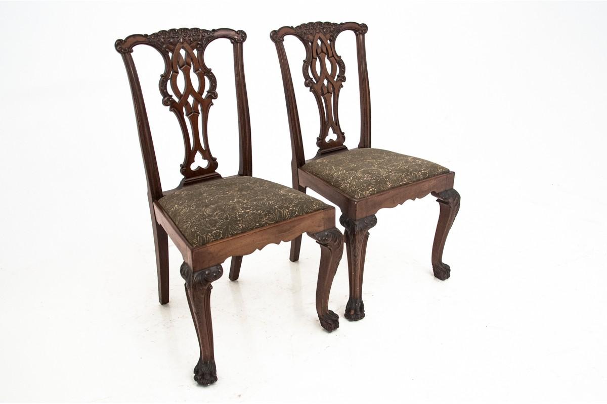 Antique Table with Two Armchairs and Two Chairs on Lion Feet 5