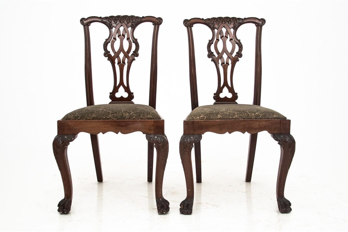 Antique Table with Two Armchairs and Two Chairs on Lion Feet 6