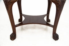 Antique Table with Two Armchairs and Two Chairs on Lion Feet