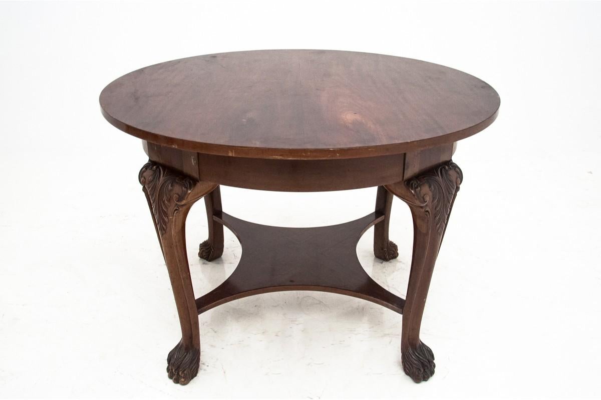 Dutch Antique Table with Two Armchairs and Two Chairs on Lion Feet