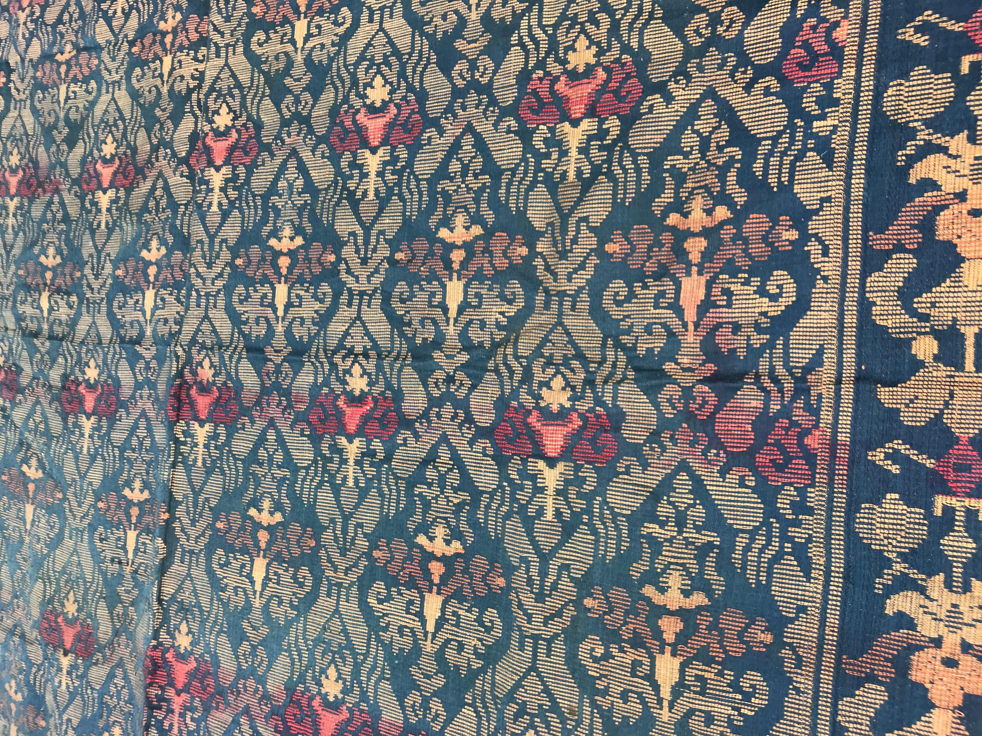 Cotton Antique Tablecloth Jaquar Loom Woven For Sale