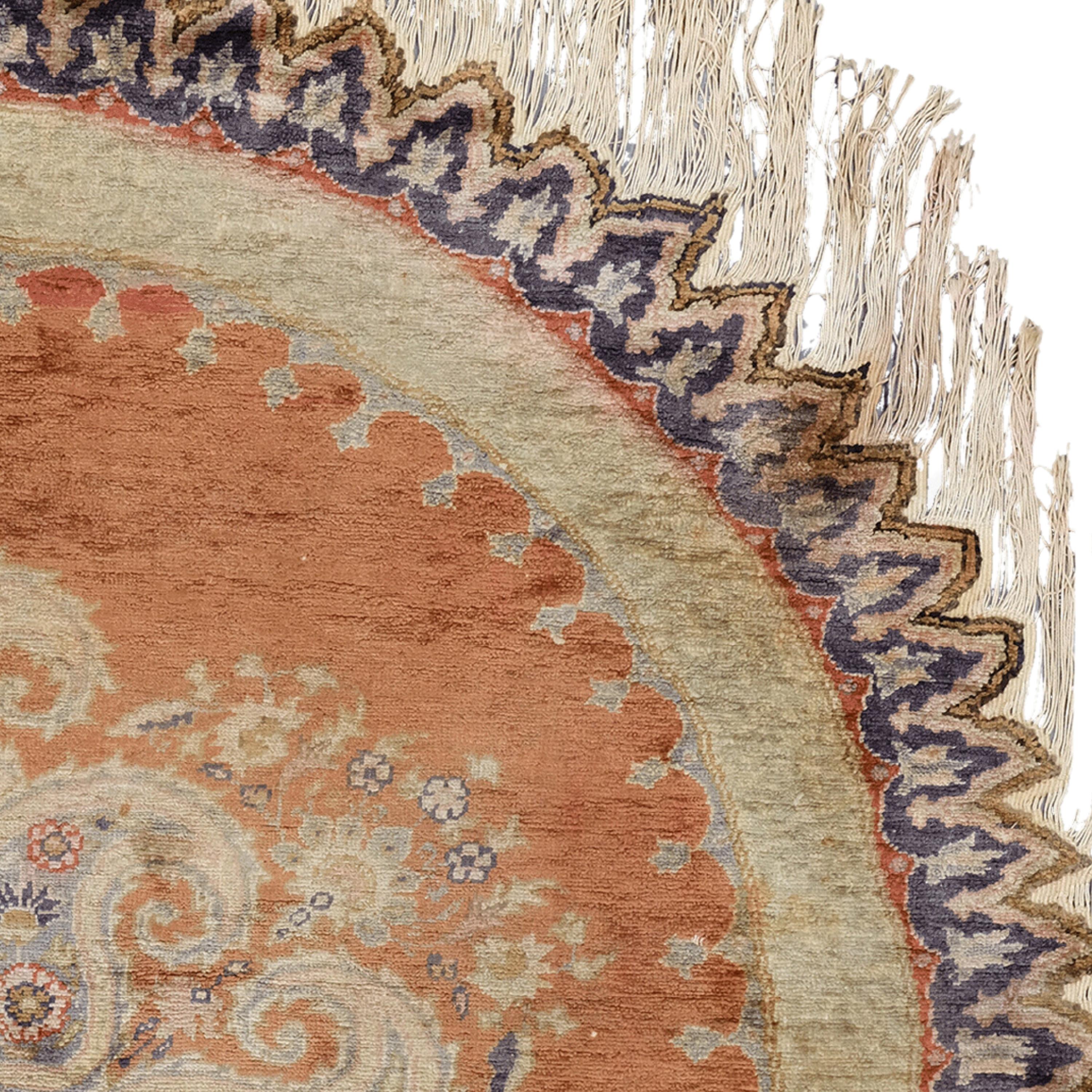 Tissé à la main Nappe ancienne Tapisserie Kayseri Soie - 19ème siècle Antique en vente