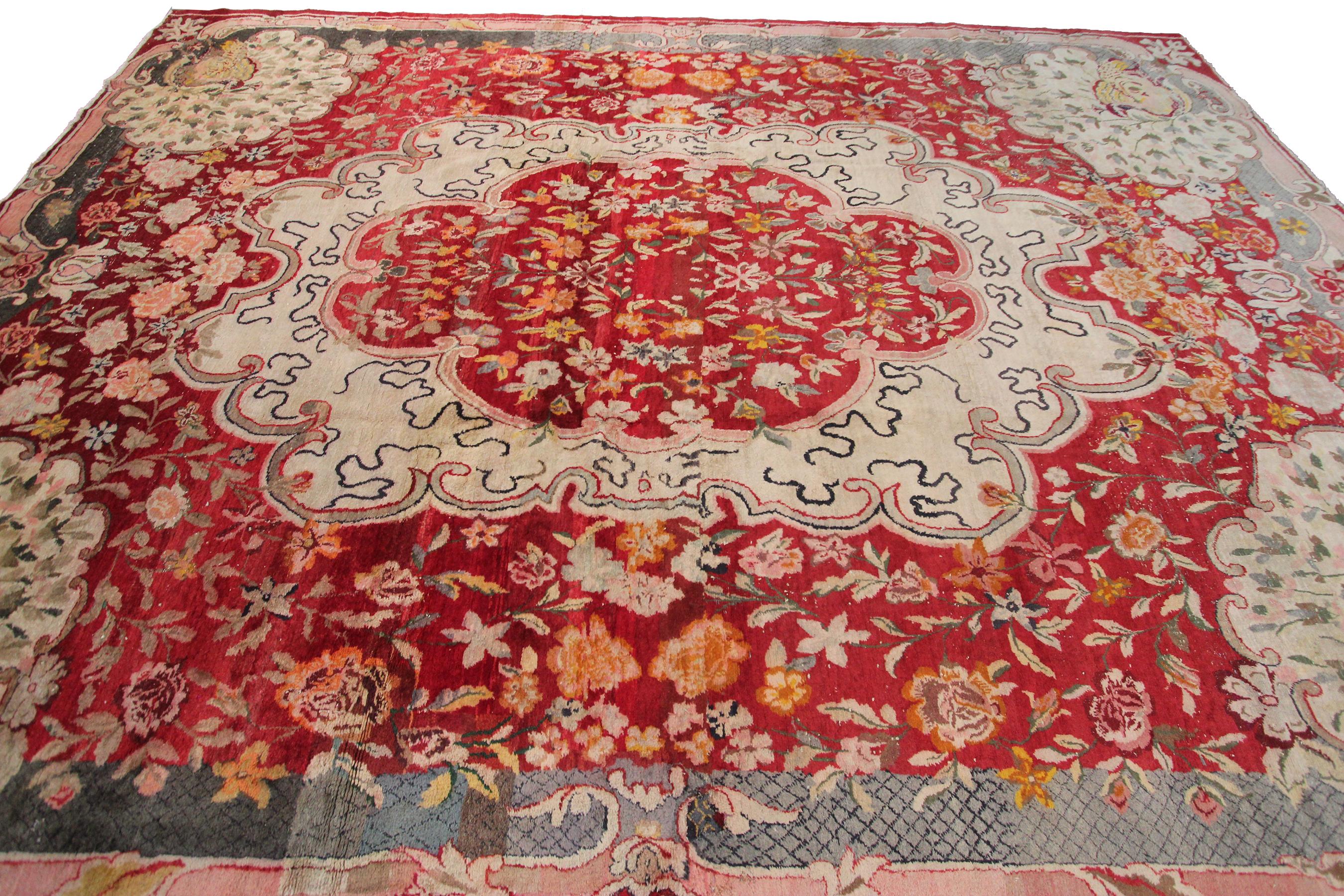 Antique Tabriz Art Deco Rug Antique Persian Tabriz 11x16 Oversized 338cm x 470cm For Sale 6