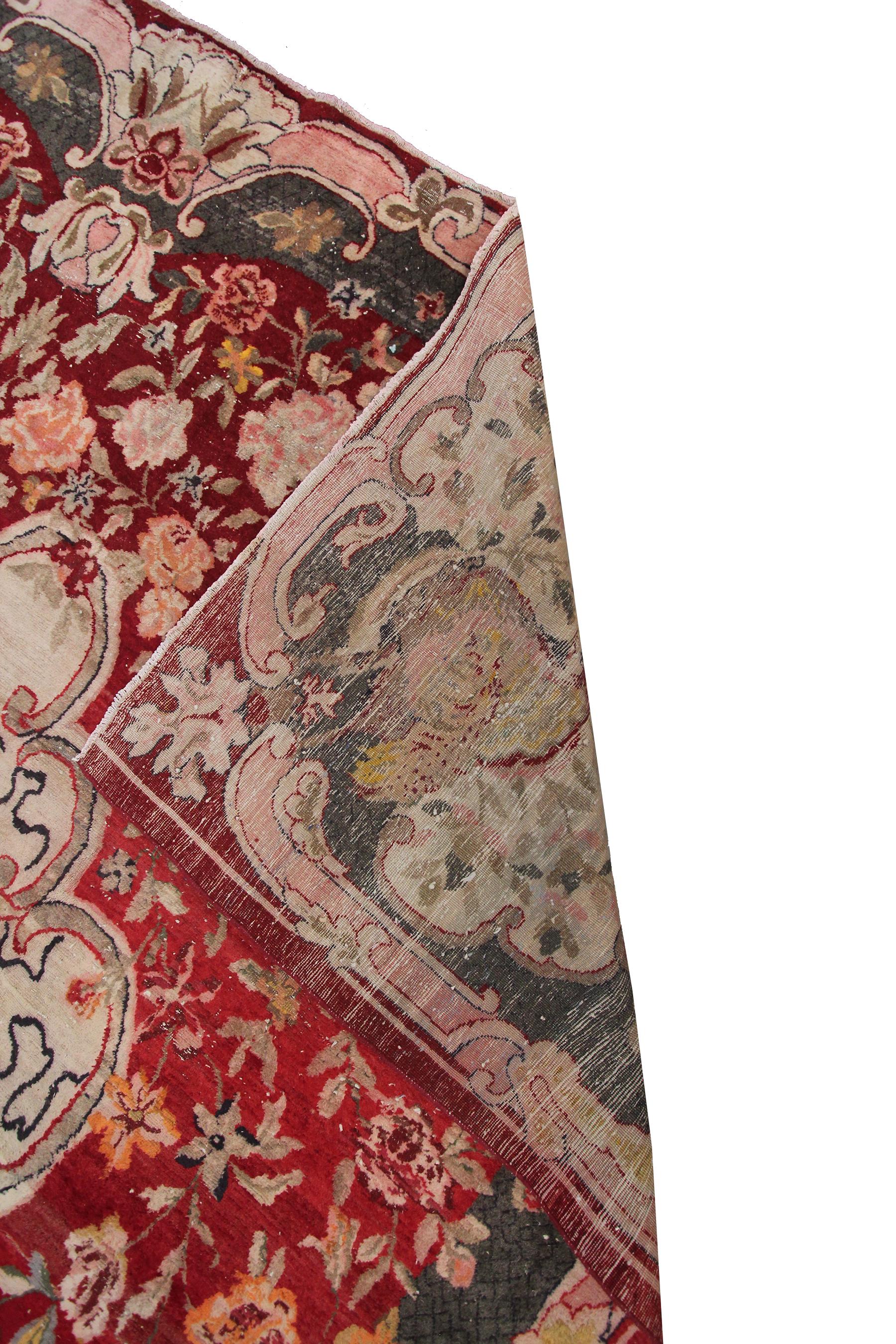 Raro tappeto antico Tabriz Tappeto tradizionale Art Nouveau Raro motivo di uccelli 

11'1