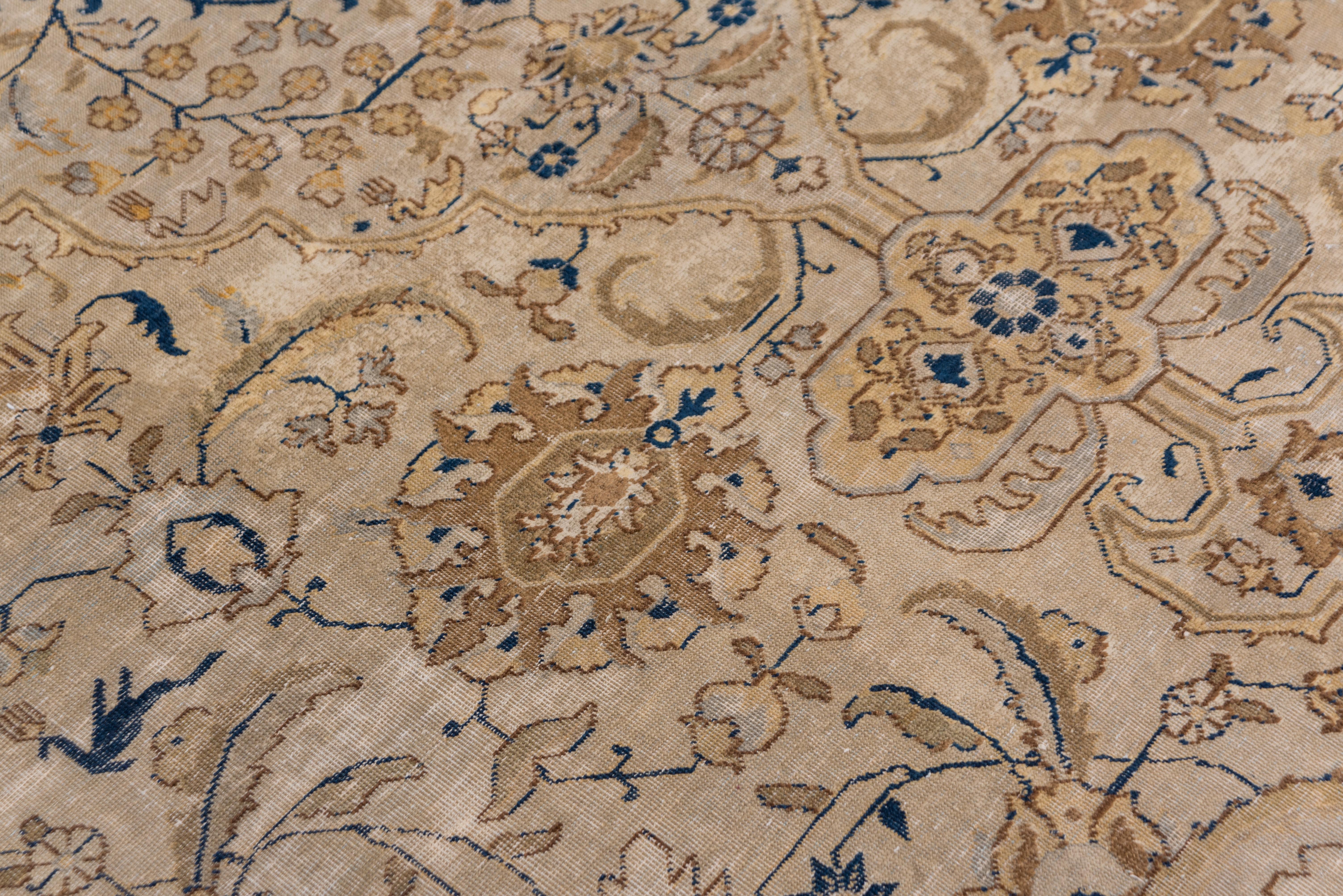 Antique Tabriz Carpet, circa 1920s Gold Tones For Sale 5