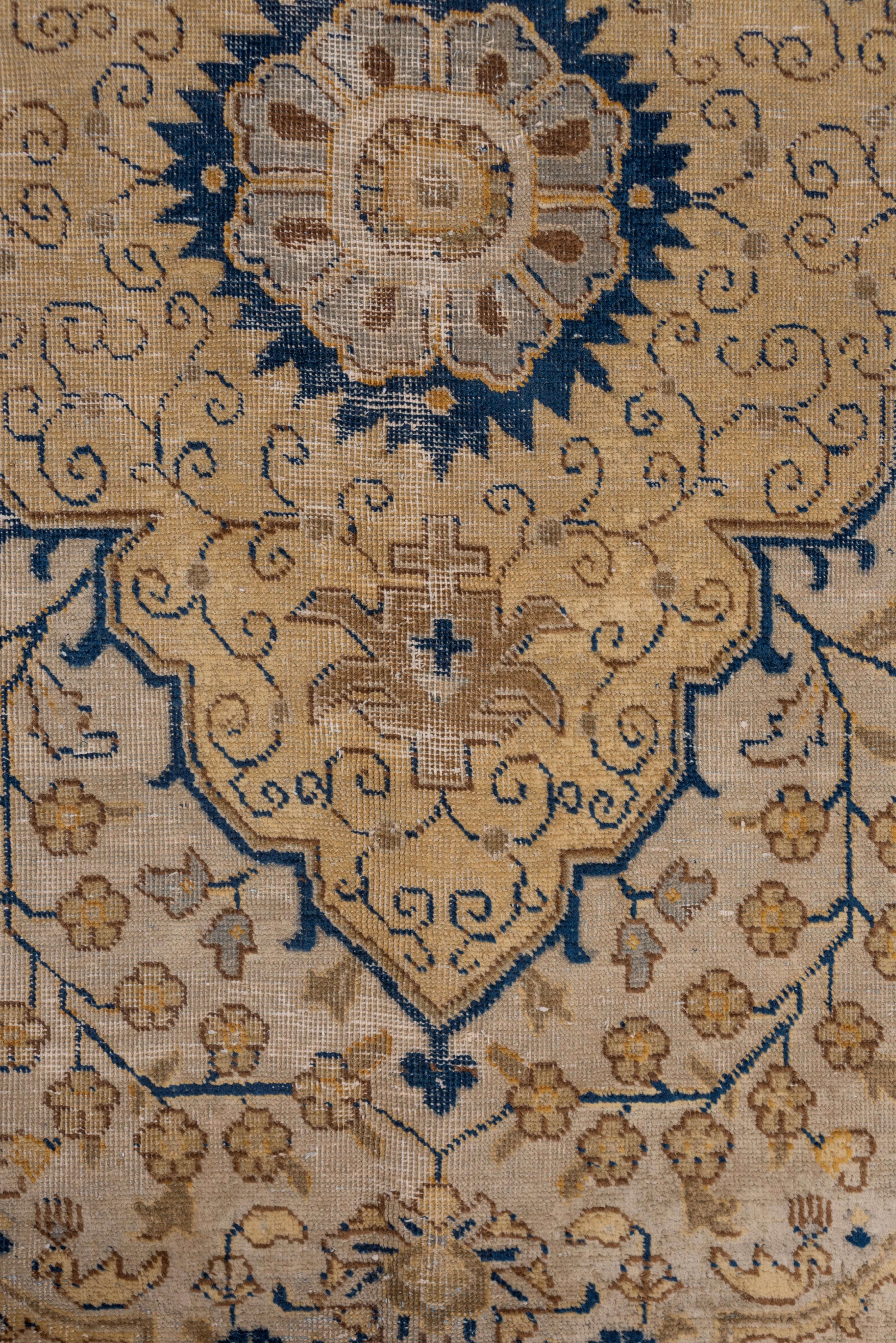 Antique Tabriz Carpet, circa 1920s Gold Tones For Sale 7