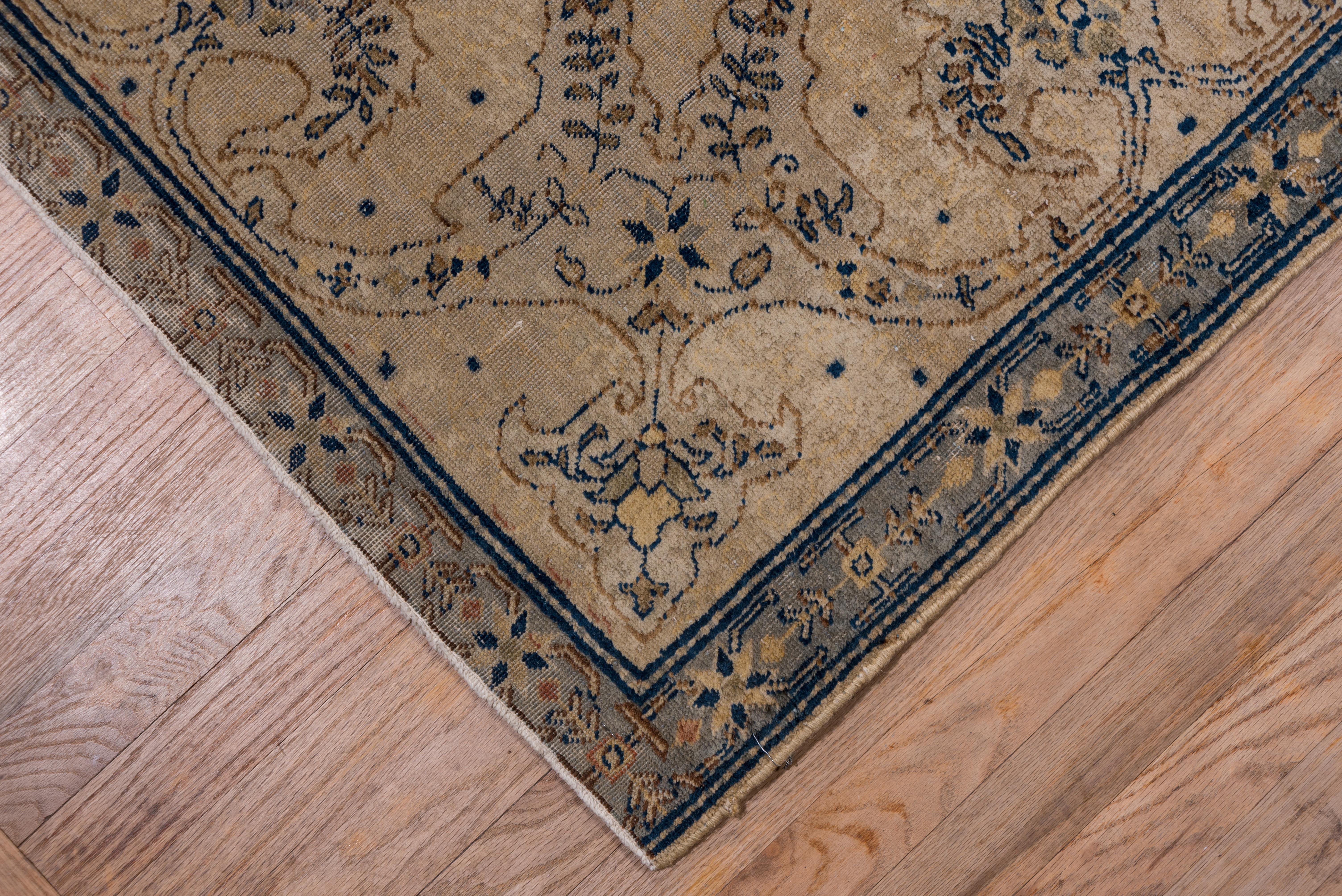 Wool Antique Tabriz Carpet, circa 1920s Gold Tones For Sale