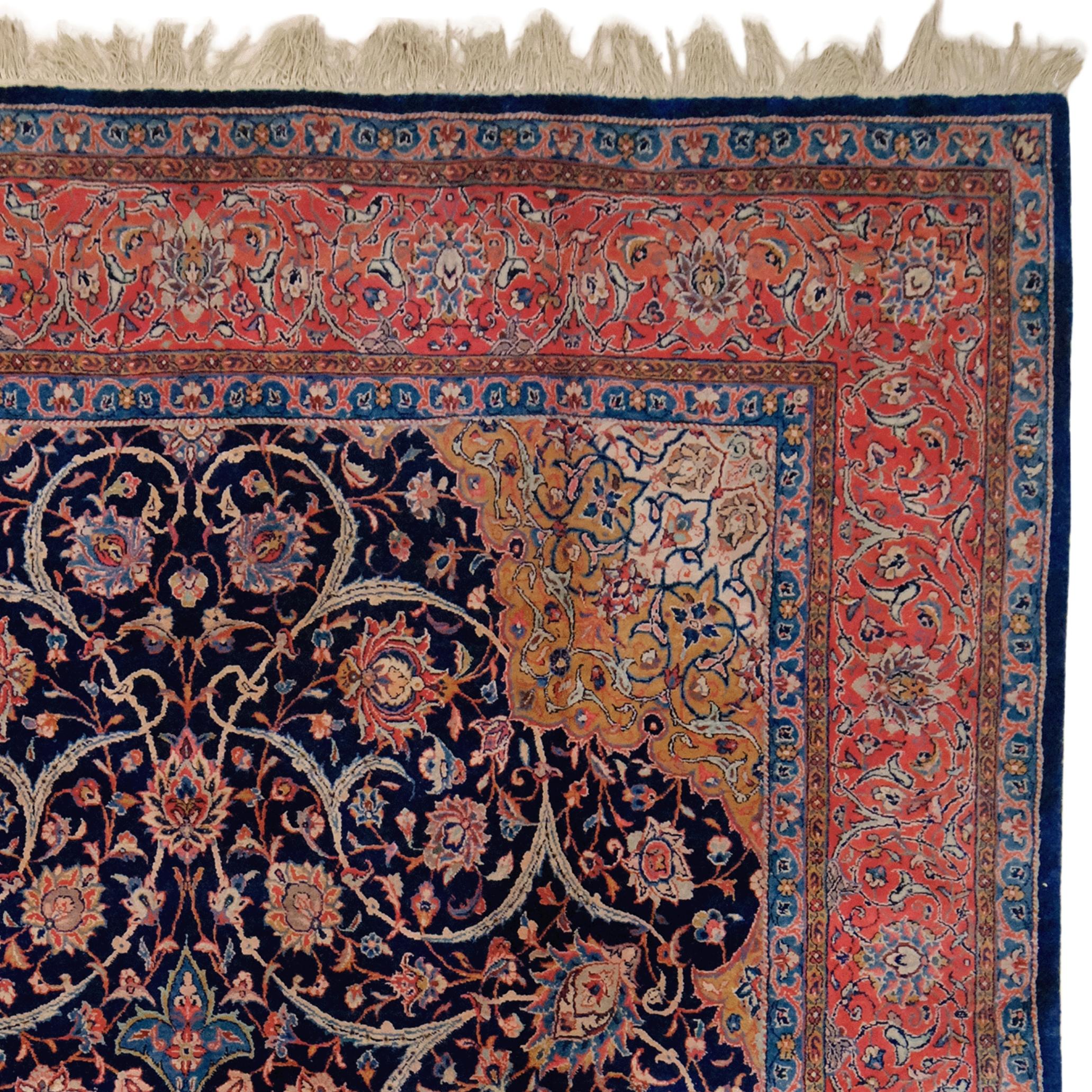 Hand-Woven Antique Tabriz Carpet For Sale