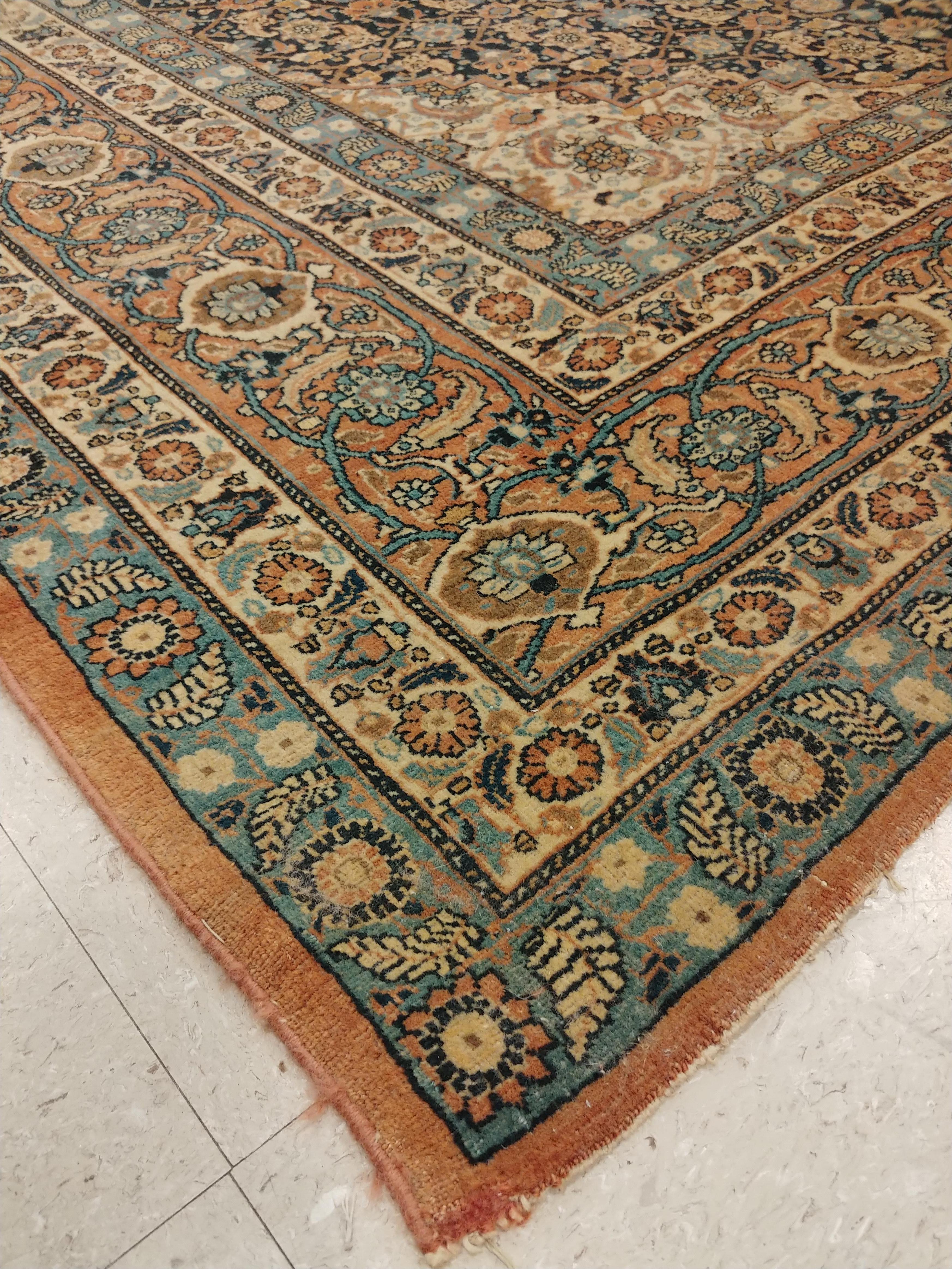 Antique Tabriz Carpet, Hadji Jalili Persian Rug, Earth Tones, Brown, Terracotta In Good Condition In Port Washington, NY