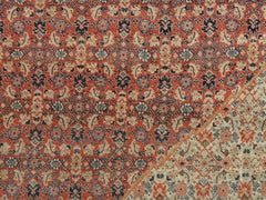 Antique Tabriz Carpet, Hadji Jalili Persian Rug, Earth Tones, Ivory, Rust, Navy