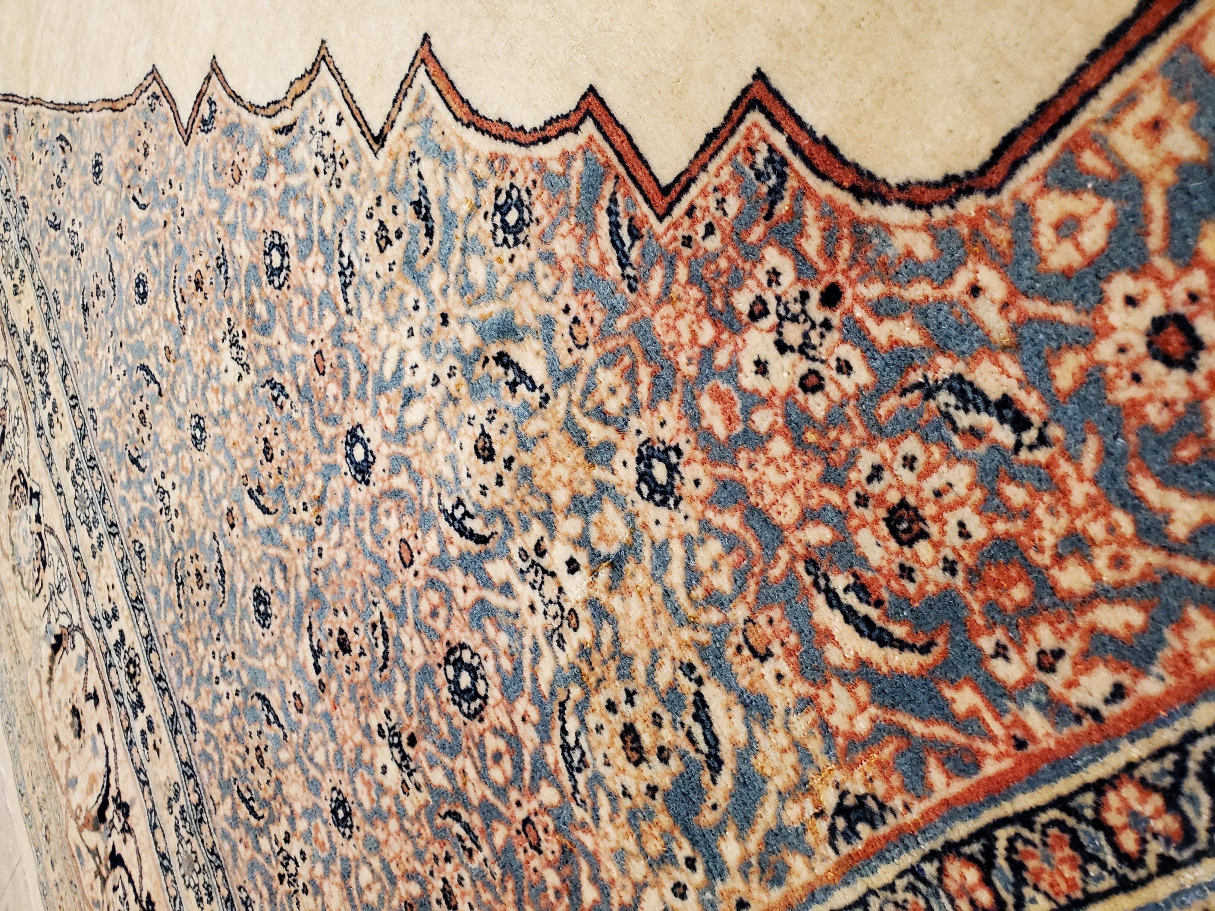 Antique Tabriz Carpet, Hadji Jalili Persian Rug, Earth Tones, Ivory, Terracotta For Sale 4