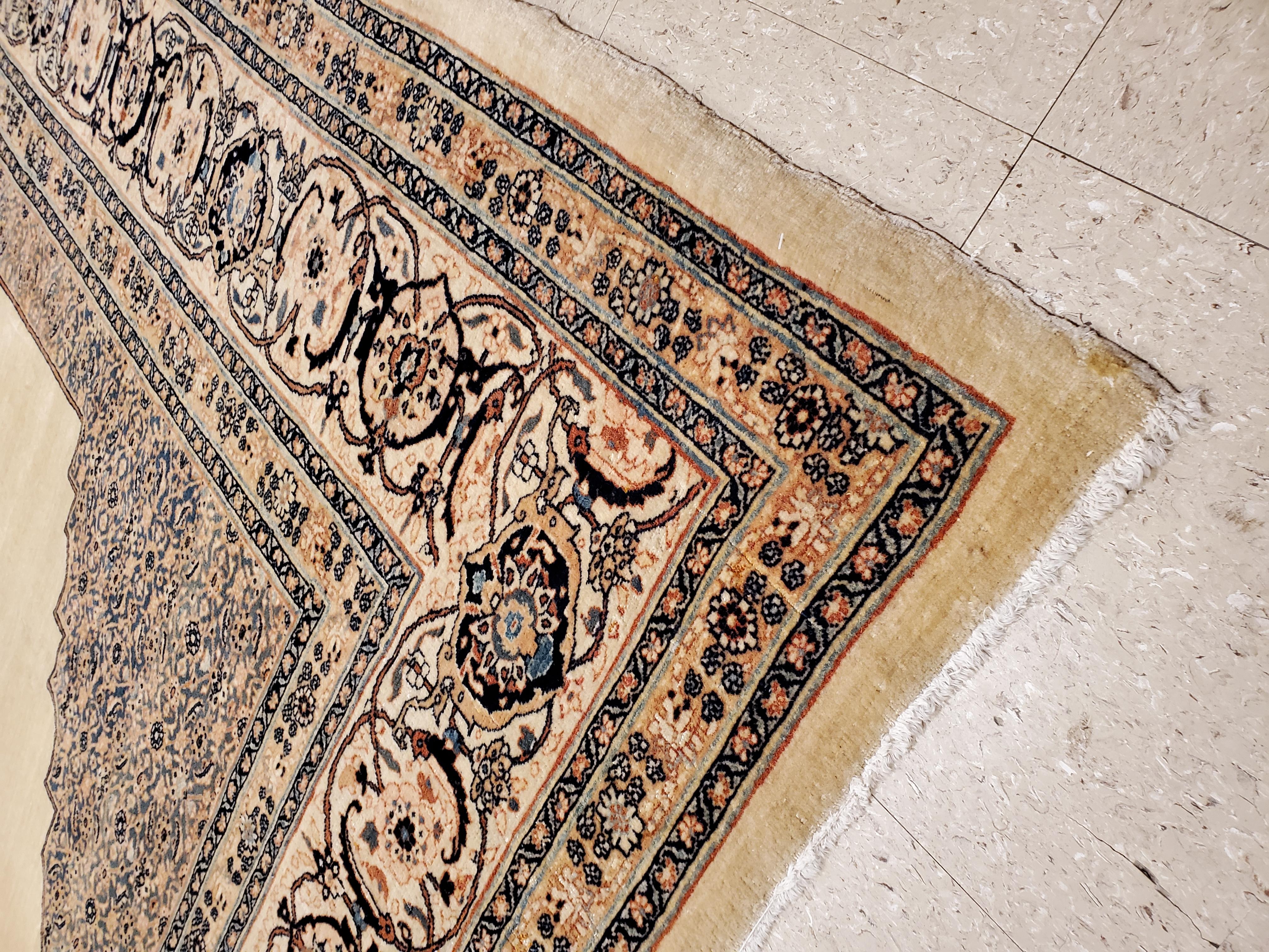 Antique Tabriz Carpet, Hadji Jalili Persian Rug, Earth Tones, Ivory, Terracotta For Sale 8