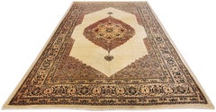 Antique Tabriz Carpet, Hadji Jalili Persian Rug, Earth Tones, Ivory, Terracotta