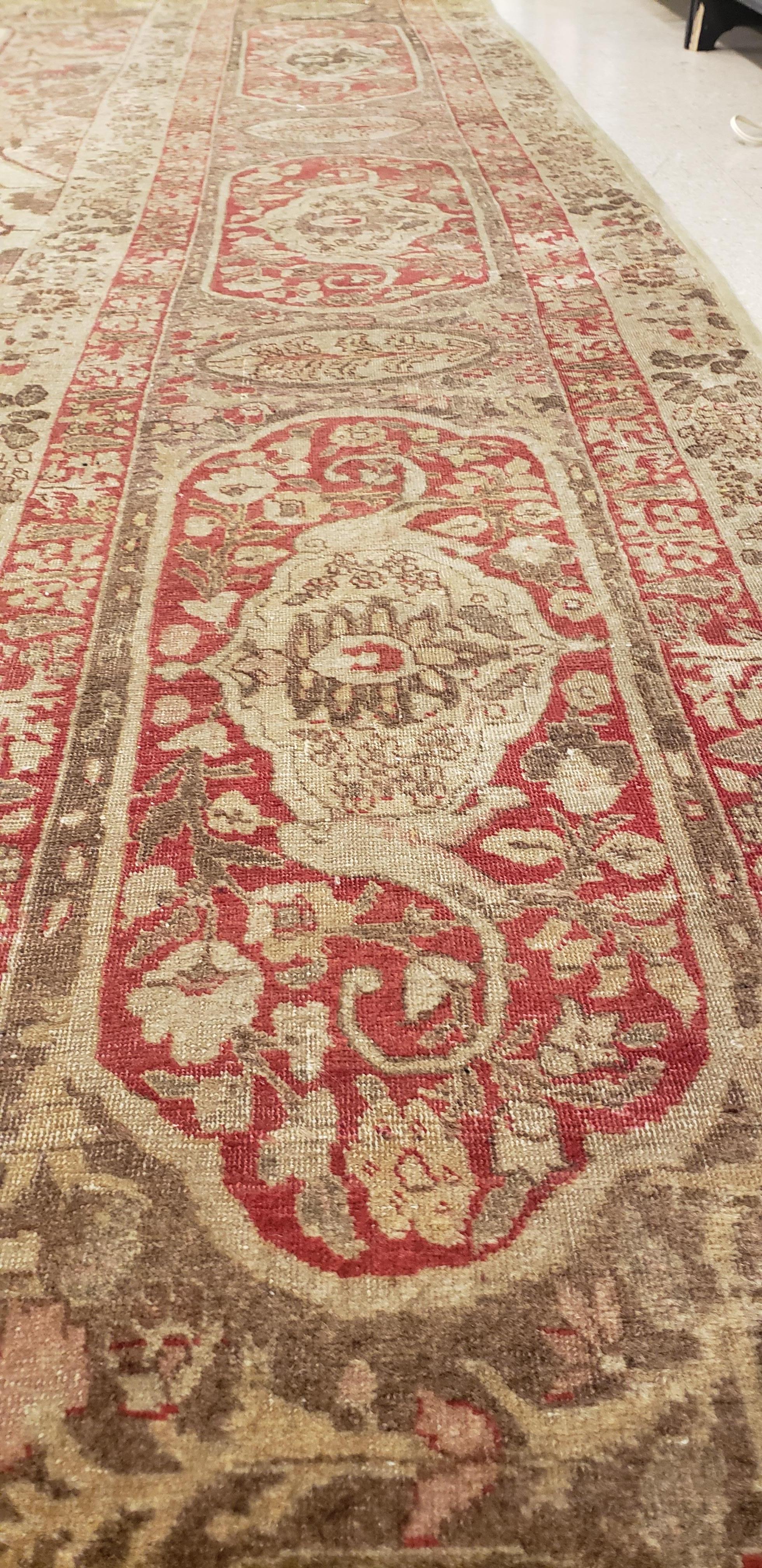 Antique Tabriz Carpet, Hadji Jalili Persian Rug, Earth Tones, Light Blue, Coral For Sale 3