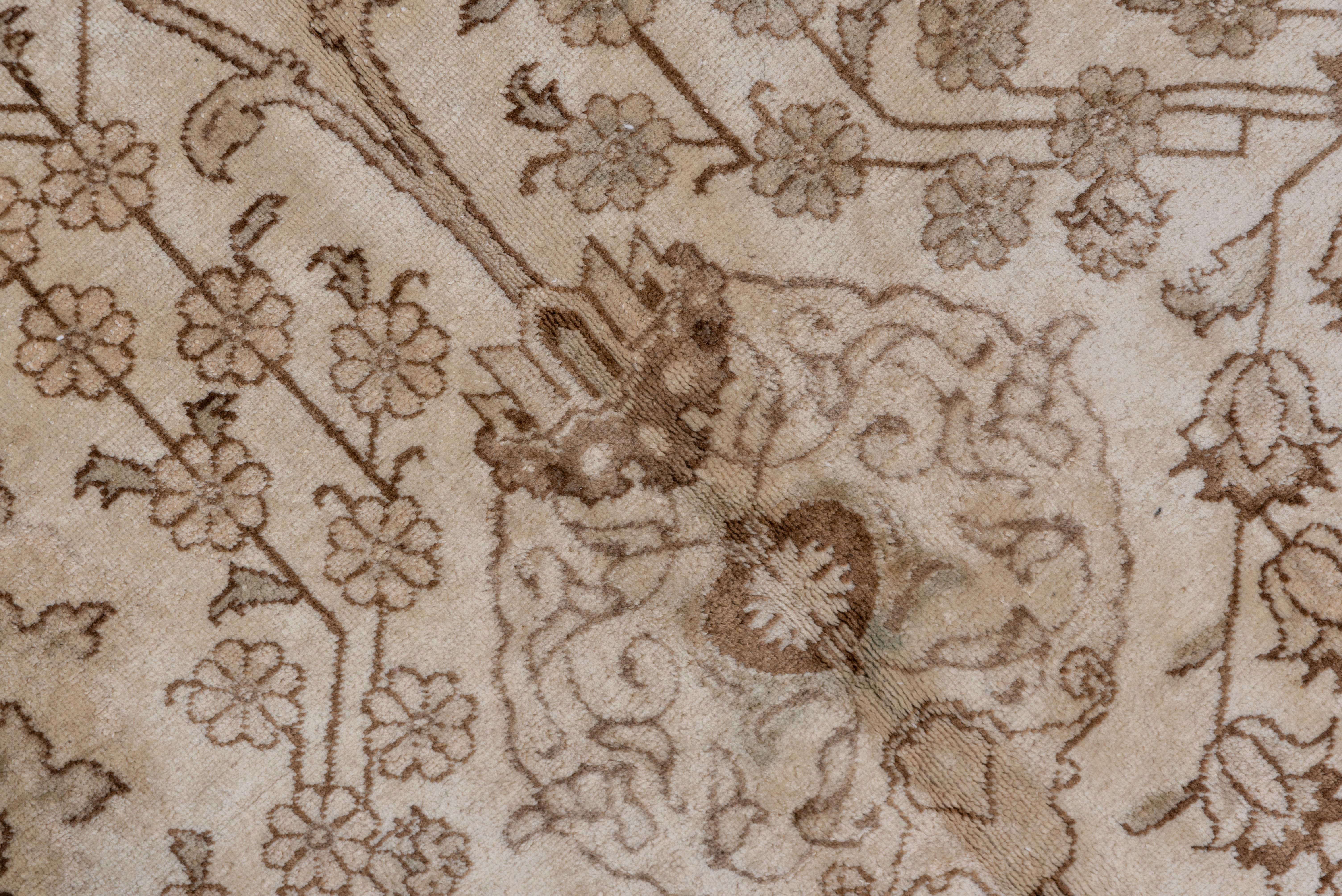 Persian Antique Tabriz Carpet, Ivory Field For Sale